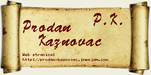 Prodan Kaznovac vizit kartica
